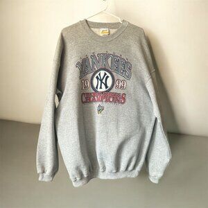 Vintage 1999 NY YANKEES Championship Crewneck Sweatshirt Pullover Gray XL NWOT